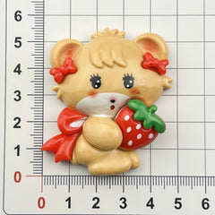 DIY Strawberry Cat Charms Accessories – Customizable Phone Case, Hairpin, Fridge Magnet & Keychain Set
