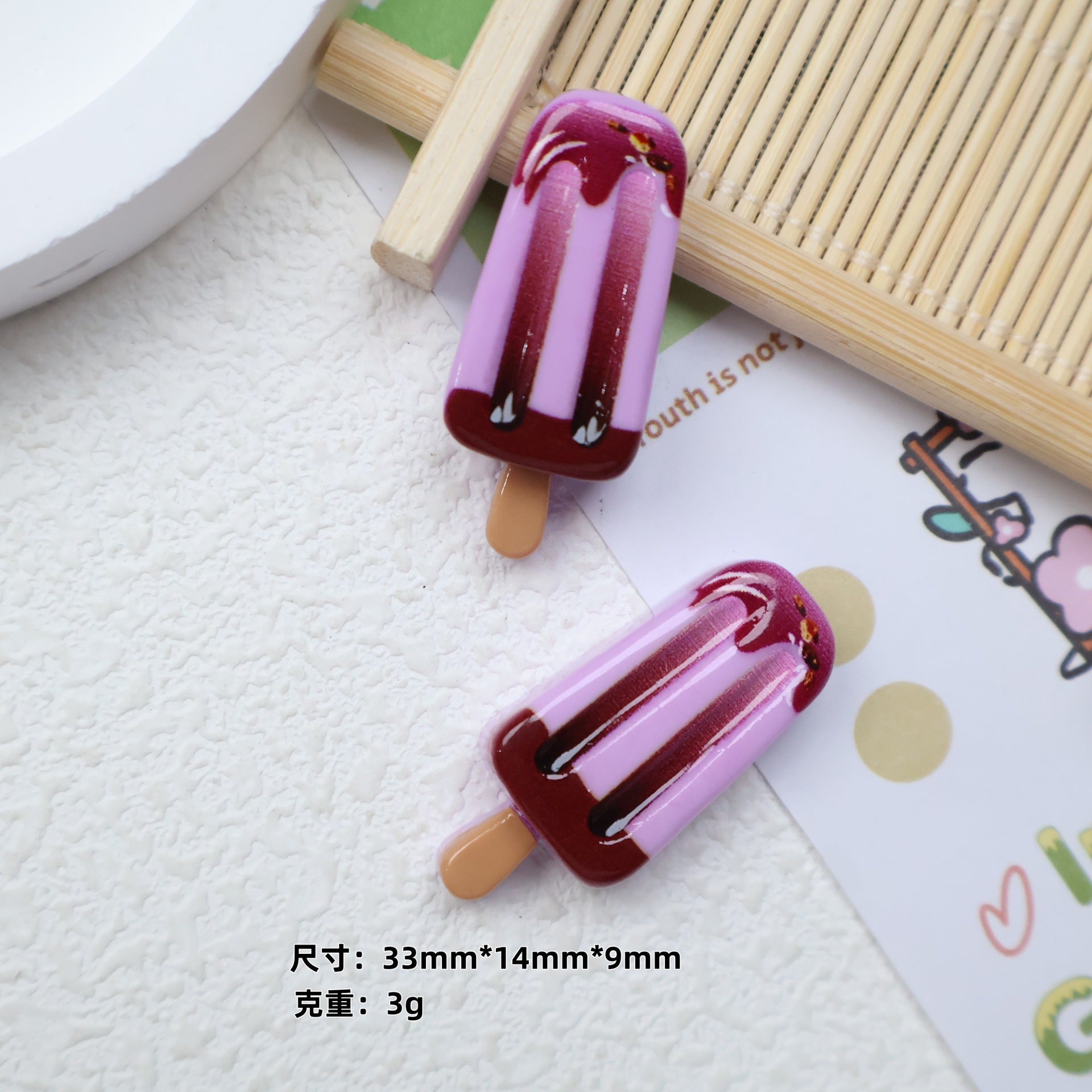 DIY Creative Small Ice Cream  Charms Accessories – Customizable Phone Case, Hairpin, Fridge Magnet & Keychain Set