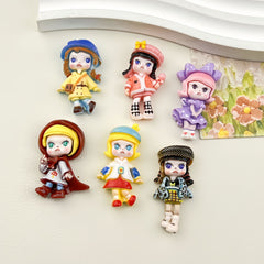 DIY  Calli Lily Girl Charms Accessories – Customizable Phone Case, Hairpin, Fridge Magnet & Keychain Set