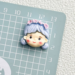 DIY Glossy Girl Head Charms Accessories – Customizable Phone Case, Hairpin, Fridge Magnet & Keychain Set