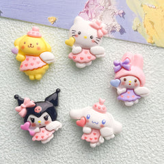 DIY  Heart Angel Sanrio Charms Accessories – Customizable Phone Case, Hairpin, Fridge Magnet & Keychain Set -
