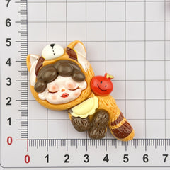 Diy Cute Little  Girl  Charms Accessories – Customizable Phone Case, Hairpin, Fridge Magnet & Keychain Set