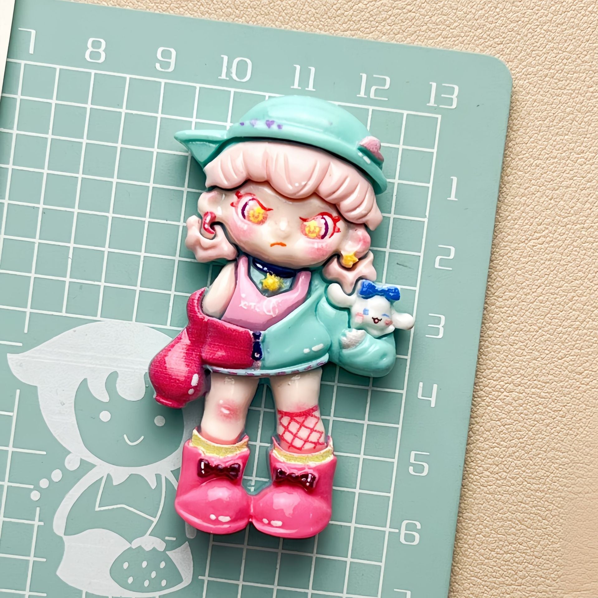 DIY Cute CartoonCharms Accessories – Customizable Phone Case, Hairpin, Fridge Magnet & Keychain Set