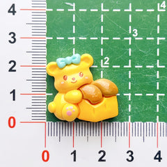 DIY Food Play Cake Bear Charms Accessories – Customizable Phone Case, Hairpin, Fridge Magnet & Keychain Set