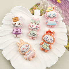 DIY Big Card Bowknot Cute Big Mouth Doll Cartoon Charms Accessories – Customizable Phone Case, Hairpin, Fridge Magnet & Keychain Set