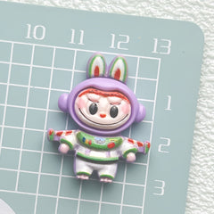 DIY Three-Eyed Red Bear Charms Accessories – Customizable Phone Case, Hairpin, Fridge Magnet & Keychain Set