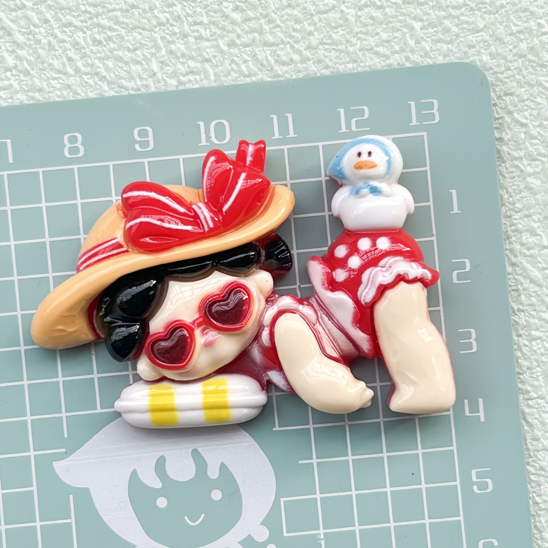DIY Cartoon Cute Sleeping Girl Charms Accessories – Customizable Phone Case, Hairpin, Fridge Magnet & Keychain Set