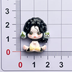 DIY ]Bubble Sitting Girl  Charms Accessories – Customizable Phone Case, Hairpin, Fridge Magnet & Keychain Set