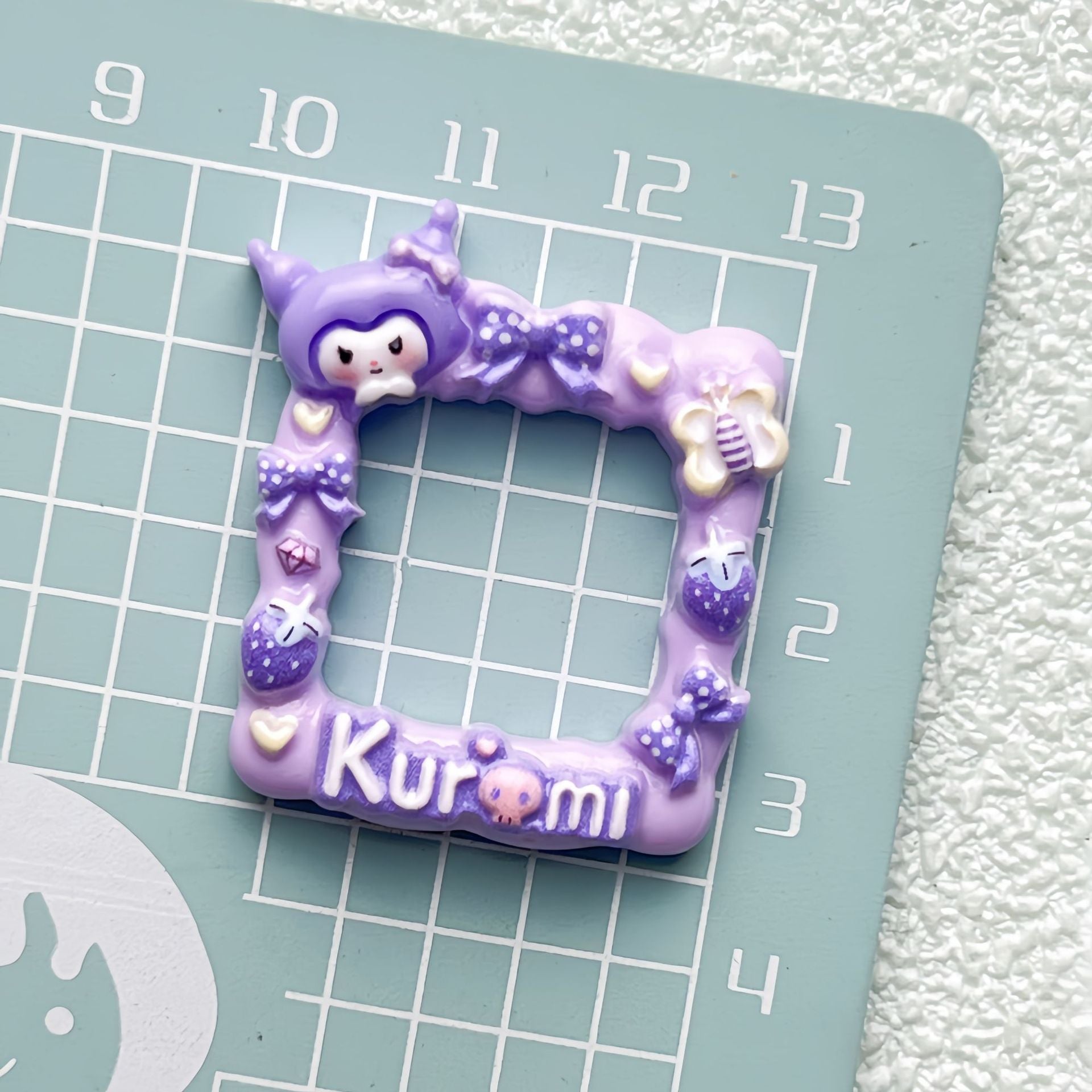DIY Glossy Cute Sanrio Photo Frame Creative Cartoon  Charms Accessories – Customizable Phone Case, Hairpin, Fridge Magnet & Keychain Set