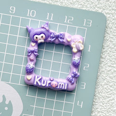DIY Glossy Cute Sanrio Photo Frame Creative Cartoon  Charms Accessories – Customizable Phone Case, Hairpin, Fridge Magnet & Keychain Set