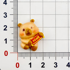 DIY Wink Capibara Charms Accessories – Customizable Phone Case, Hairpin, Fridge Magnet & Keychain Set