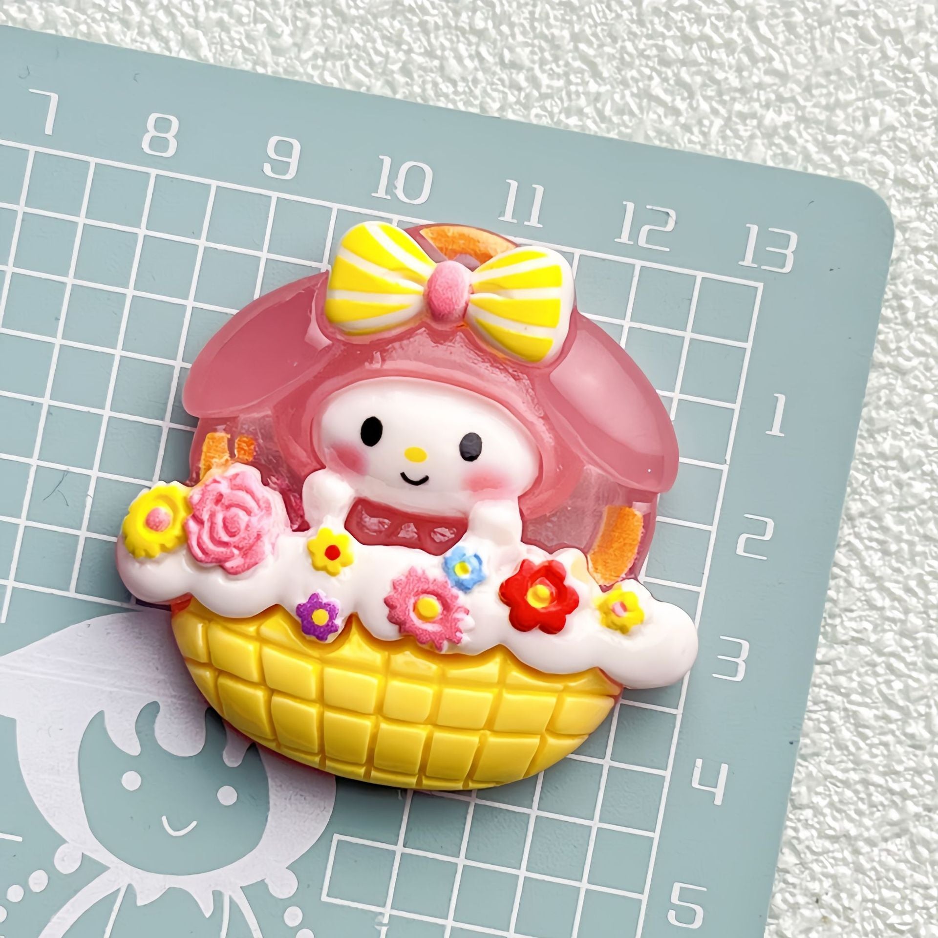 DIY Cute Meimei Cartoon Glow Charms Accessories – Customizable Phone Case, Hairpin, Fridge Magnet & Keychain Set