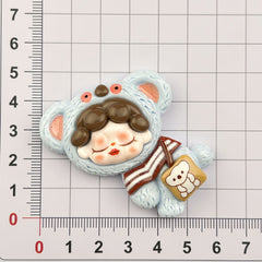 Diy Cute Little  Girl  Charms Accessories – Customizable Phone Case, Hairpin, Fridge Magnet & Keychain Set