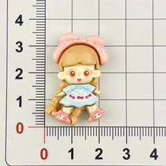DIY Cartoon Crossdressing Girl Charms Accessories – Customizable Phone Case, Hairpin, Fridge Magnet & Keychain Set