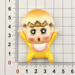 DIY Cone Shin-chan Charms Accessories – Customizable Phone Case, Hairpin, Fridge Magnet & Keychain Set