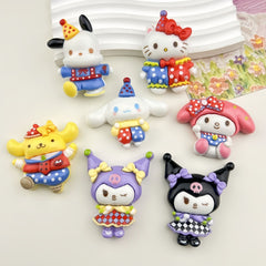 DIY Cute Cartoon Circus Xiao Ou Resin Charms Accessories – Customizable Phone Case, Hairpin, Fridge Magnet & Keychain Set