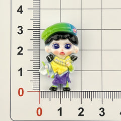 DIY Big-eyed Girl Charms Accessories – Customizable Phone Case, Hairpin, Fridge Magnet & Keychain Set