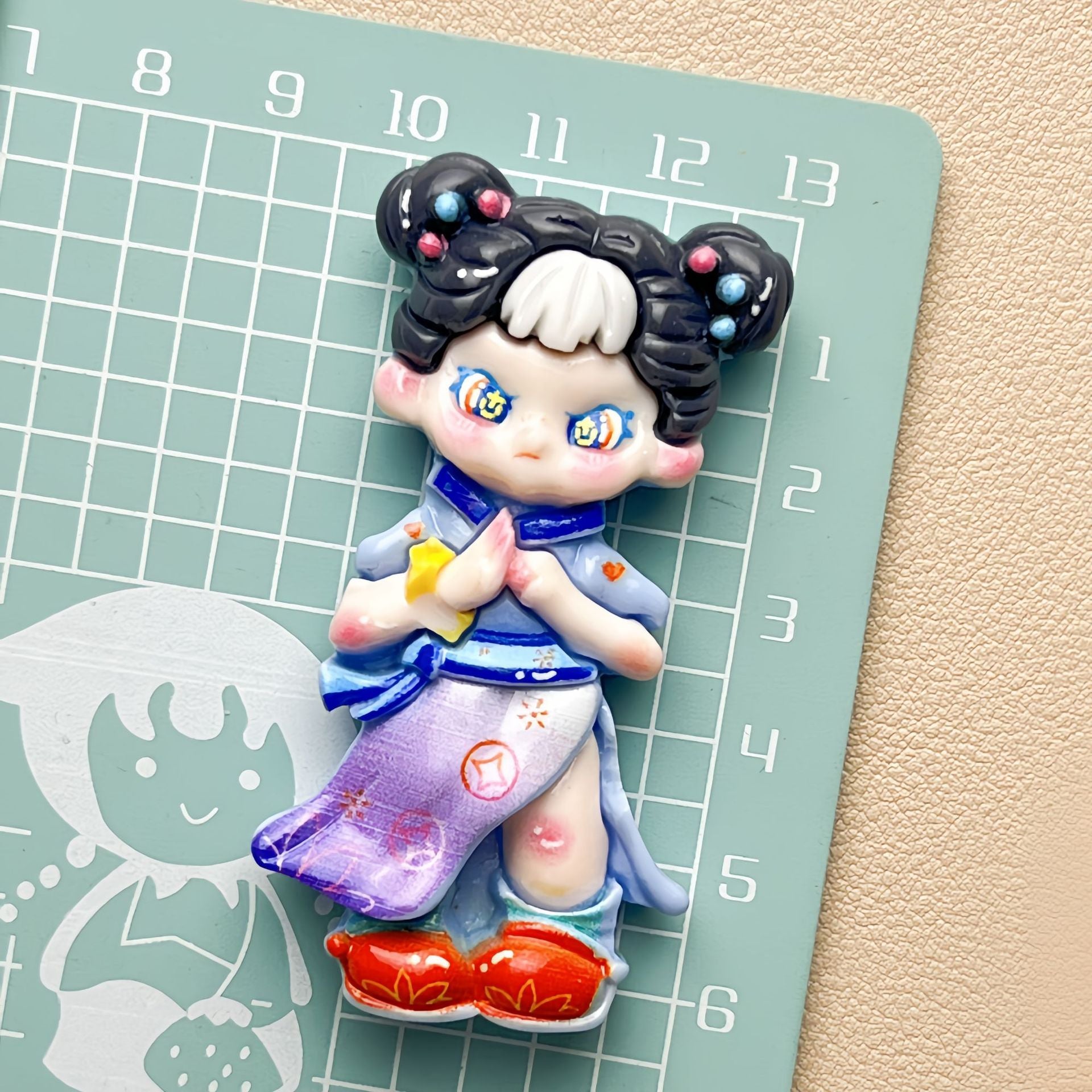 DIY Cute CartoonCharms Accessories – Customizable Phone Case, Hairpin, Fridge Magnet & Keychain Set