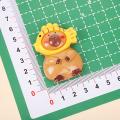 DIY Cute Cartoon Glossy Capybara Charms Accessories – Customizable Phone Case, Hairpin, Fridge Magnet & Keychain Set