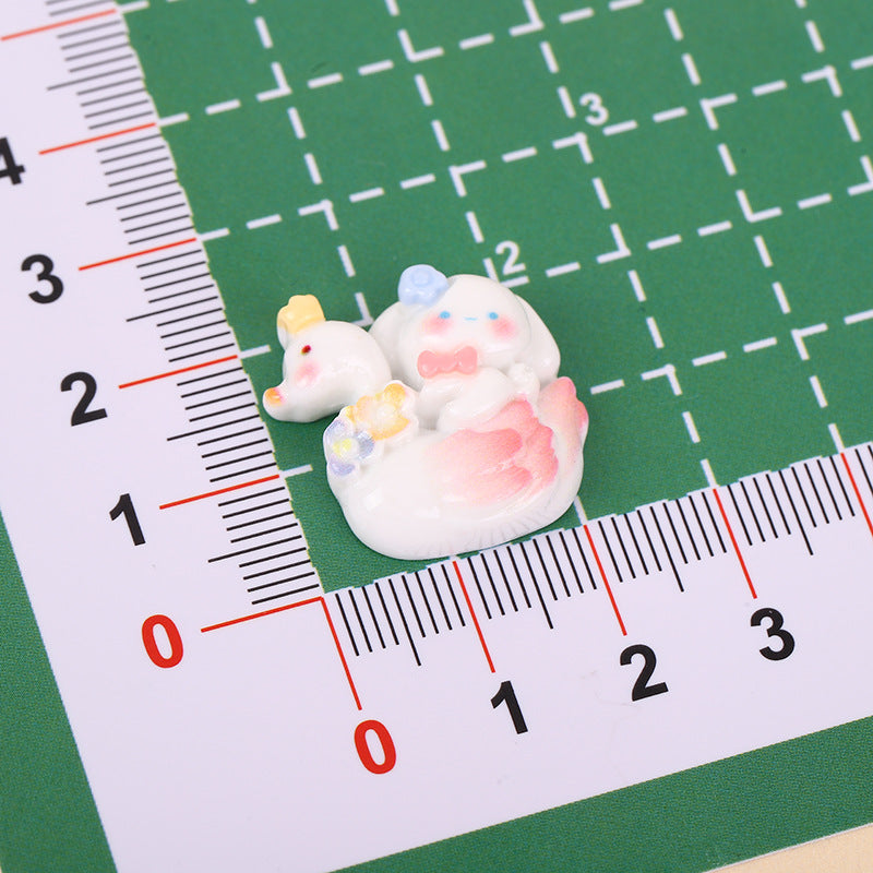DIY Animal Little Swan Charms Accessories – Customizable Phone Case, Hairpin, Fridge Magnet & Keychain Set