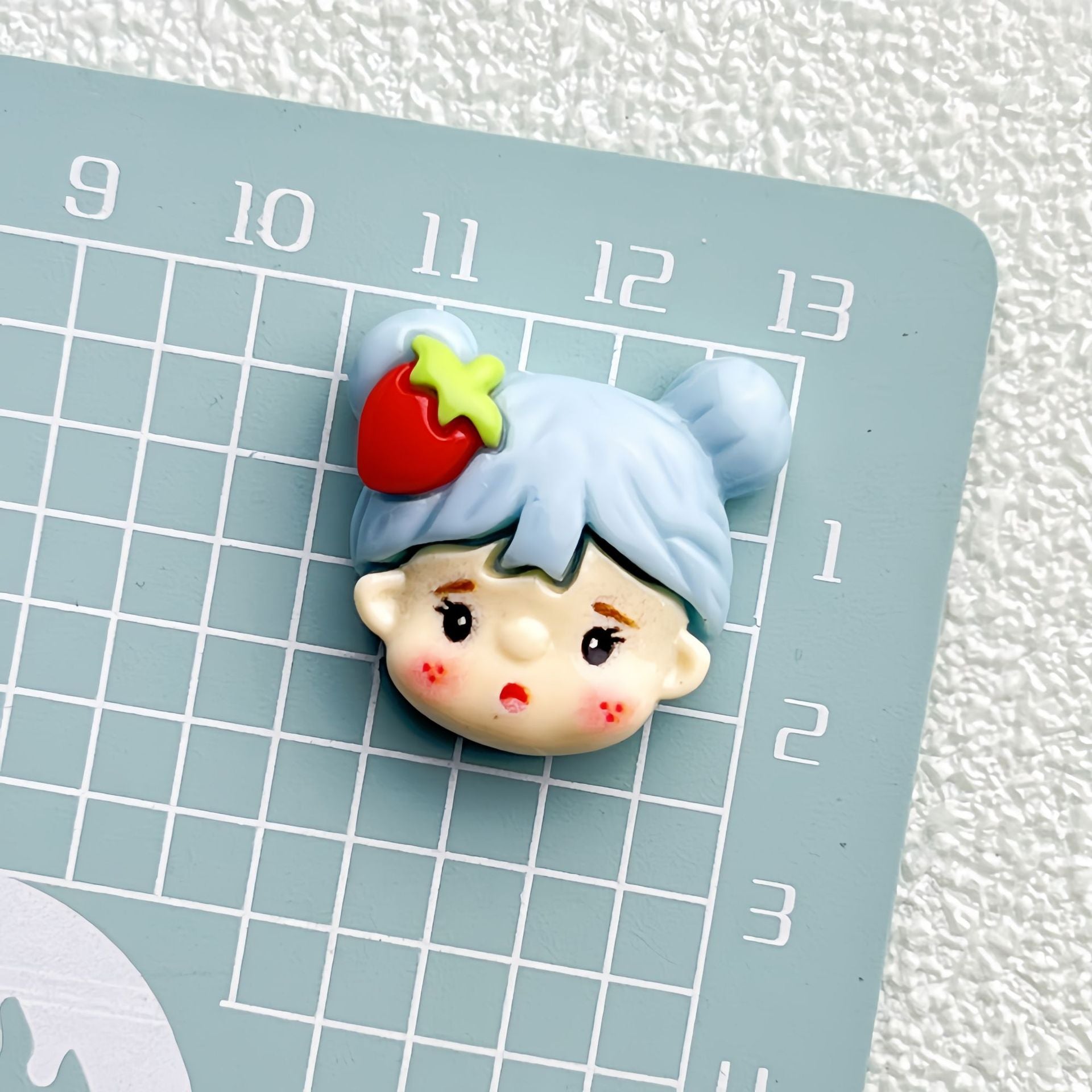 DIY Glossy Girl Head Charms Accessories – Customizable Phone Case, Hairpin, Fridge Magnet & Keychain Set