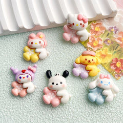 DIY Cute Sakura Sanrio Charms Accessories – Customizable Phone Case, Hairpin, Fridge Magnet & Keychain Set