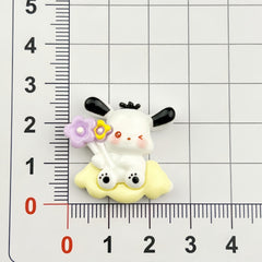 DIY Spring Outing Puppy Charms Accessories – Customizable Phone Case, Hairpin, Fridge Magnet & Keychain Set