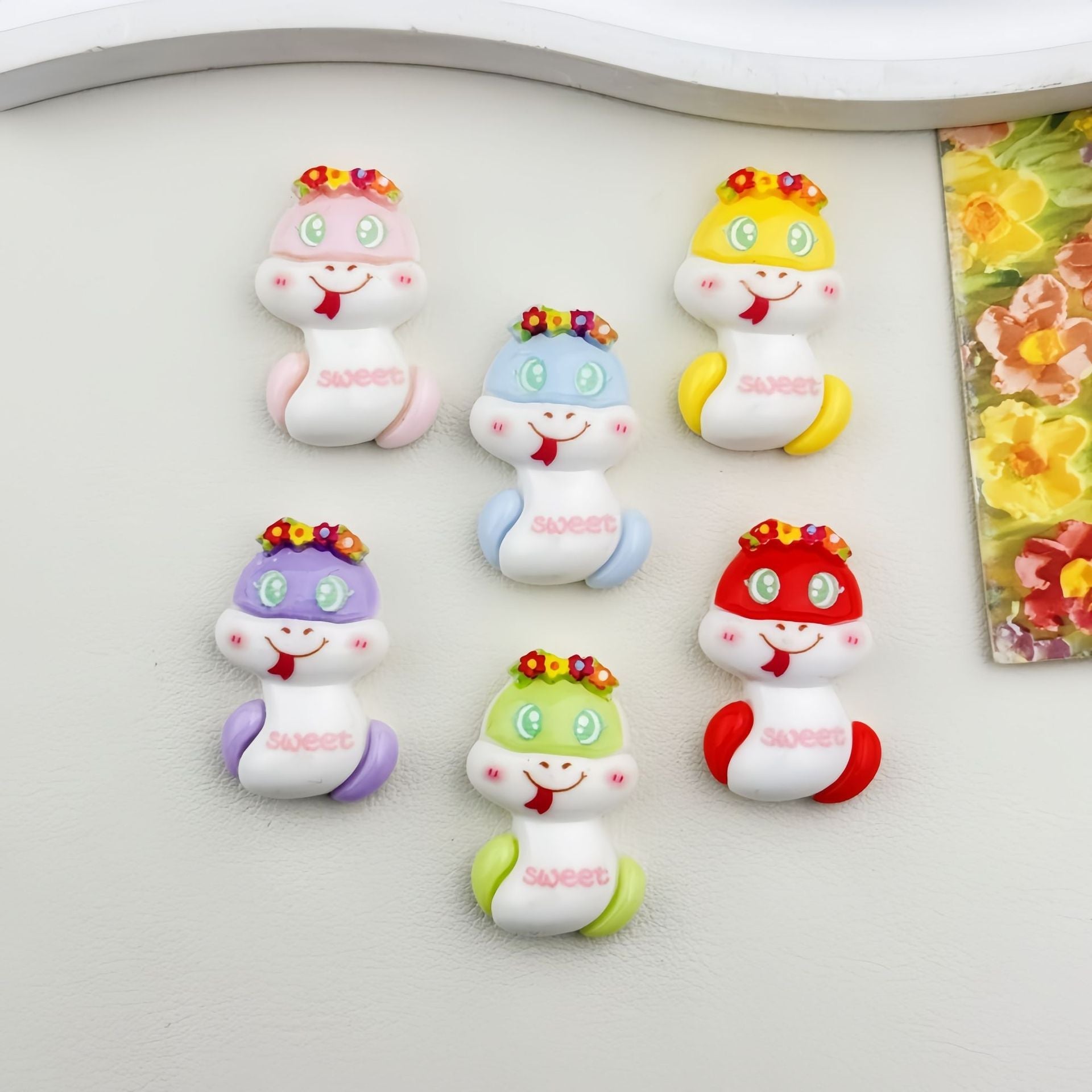 DIY Little Snake Charms Accessories – Customizable Phone Case, Hairpin, Fridge Magnet & Keychain Set