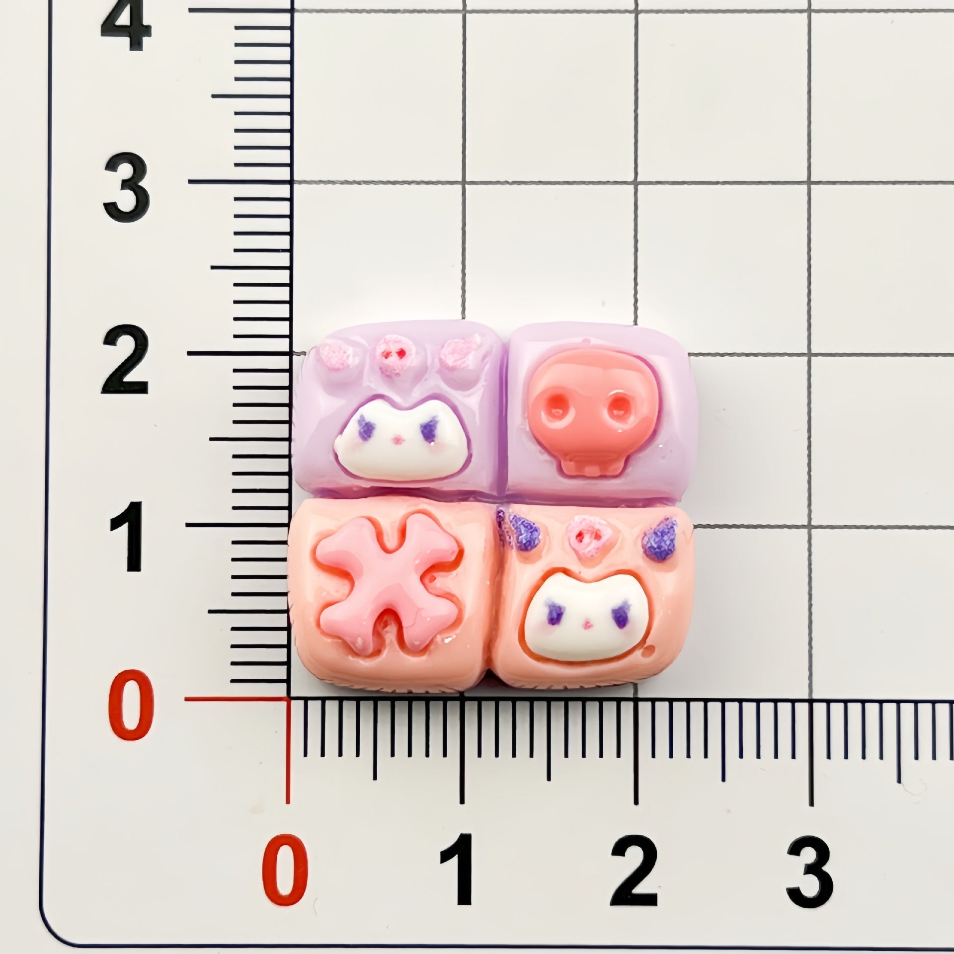 DIY Sanrio Four Palace Grid Charms Accessories – Customizable Phone Case, Hairpin, Fridge Magnet & Keychain Set