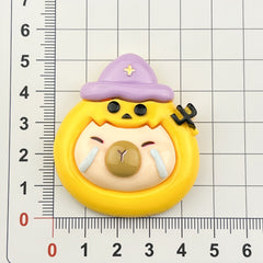 DIY Cartoon Halloween Capy Charms Accessories – Customizable Phone Case, Hairpin, Fridge Magnet & Keychain Set