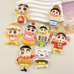 DIY Cone Shin-chan Charms Accessories – Customizable Phone Case, Hairpin, Fridge Magnet & Keychain Set