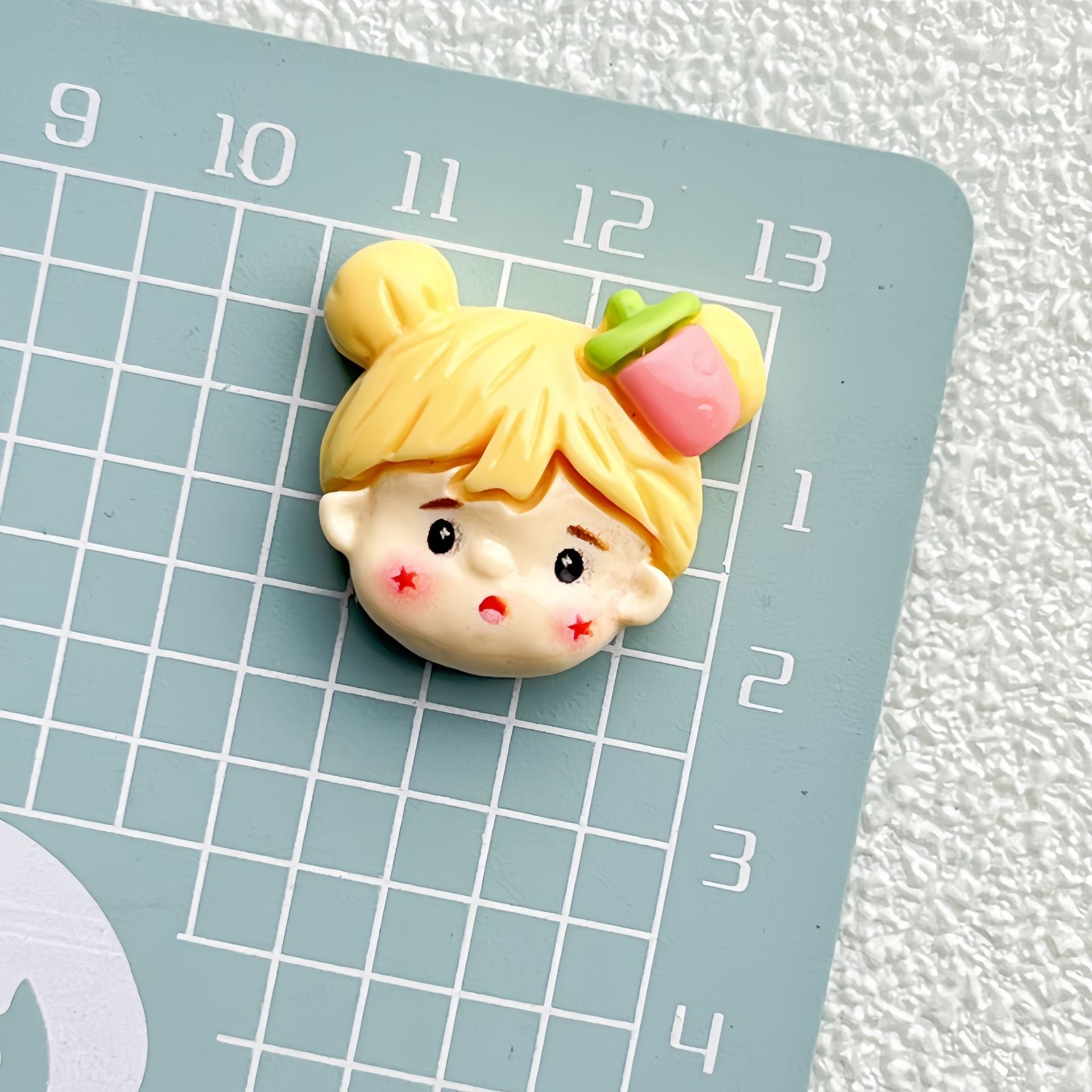 DIY Glossy Girl Head Charms Accessories – Customizable Phone Case, Hairpin, Fridge Magnet & Keychain Set