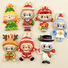 DIY Cartoon Christmas Charms Accessories – Customizable Phone Case, Hairpin, Fridge Magnet & Keychain Set