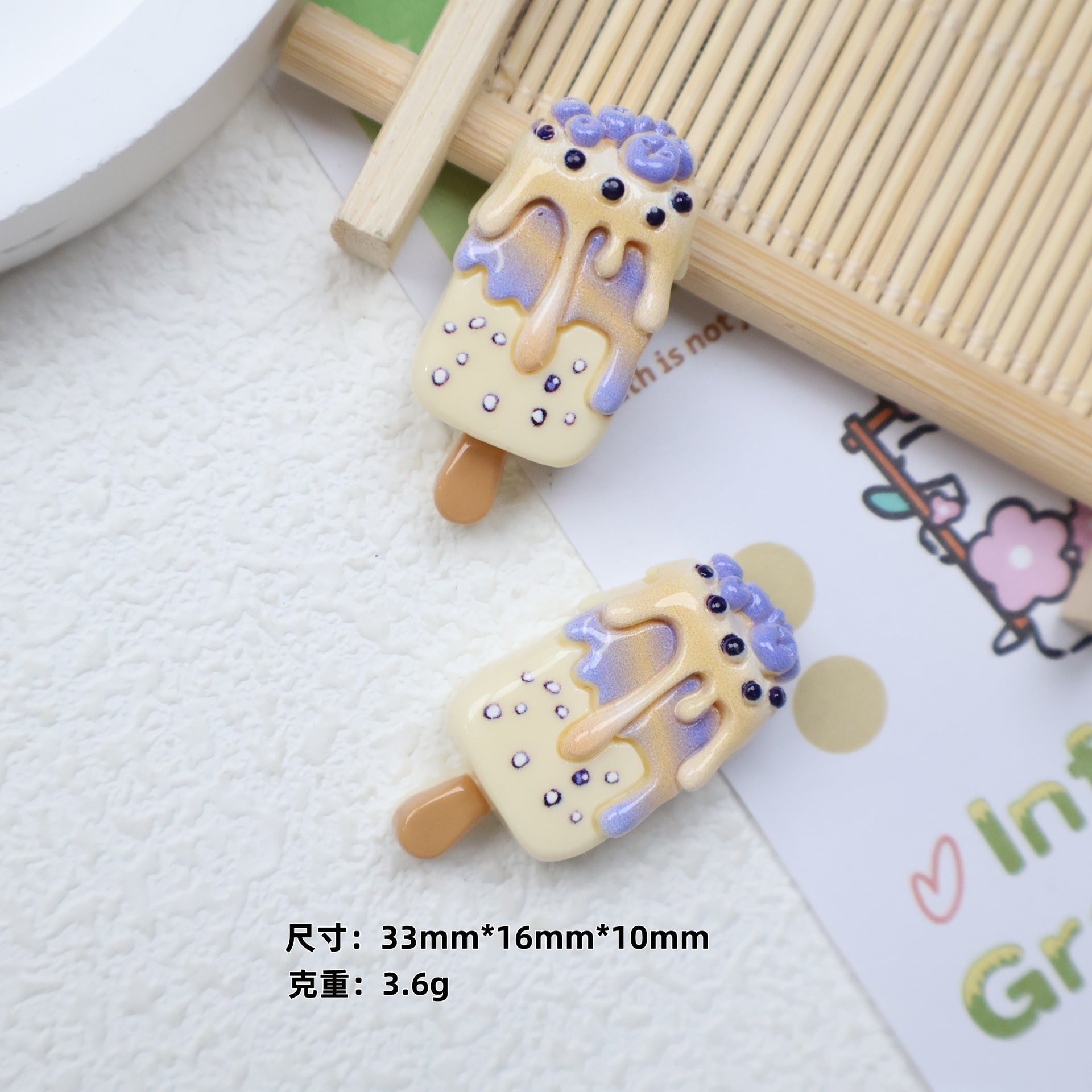 DIY Creative Small Ice Cream  Charms Accessories – Customizable Phone Case, Hairpin, Fridge Magnet & Keychain Set