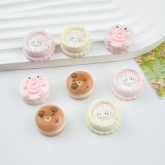 DIY Pig and Cat Sandwich Cookies Charms Accessories – Customizable Phone Case, Hairpin, Fridge Magnet & Keychain Set