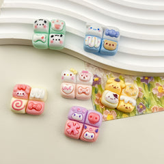 DIY Sanrio Four Palace Grid Charms Accessories – Customizable Phone Case, Hairpin, Fridge Magnet & Keychain Set