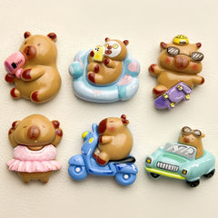 DIY Play Capybara Charms Accessories – Customizable Phone Case, Hairpin, Fridge Magnet & Keychain Set