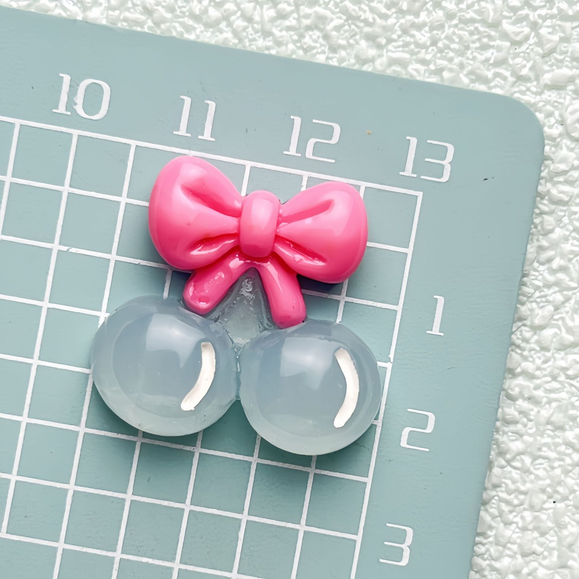 DIY Cute Ice Transparent Cherry Charms Accessories – Customizable Phone Case, Hairpin, Fridge Magnet & Keychain Set