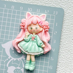 DIY Cosplay Pretty Girl Charms Accessories – Customizable Phone Case, Hairpin, Fridge Magnet & Keychain Set