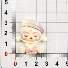 DIY  Cartoon Gradient Hat Bubble Girl Charms Accessories – Customizable Phone Case, Hairpin, Fridge Magnet & Keychain Set