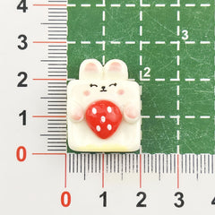 DIY Cute Food Play Cake Bunny Charms Accessories – Customizable Phone Case, Hairpin, Fridge Magnet & Keychain Set