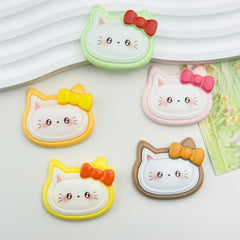 DIY multicolor bowknot kitten Charms Accessories – Customizable Phone Case, Hairpin, Fridge Magnet & Keychain Set