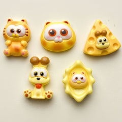 DIY Cute Garfield Charms Accessories – Customizable Phone Case, Hairpin, Fridge Magnet & Keychain Set