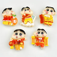 DIY New Year Crayon Shin-chan Charms Accessories – Customizable Phone Case, Hairpin, Fridge Magnet & Keychain Set