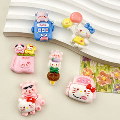 DIY Candied Hawthorn Kitten Charms Accessories – Customizable Phone Case, Hairpin, Fridge Magnet & Keychain Set
