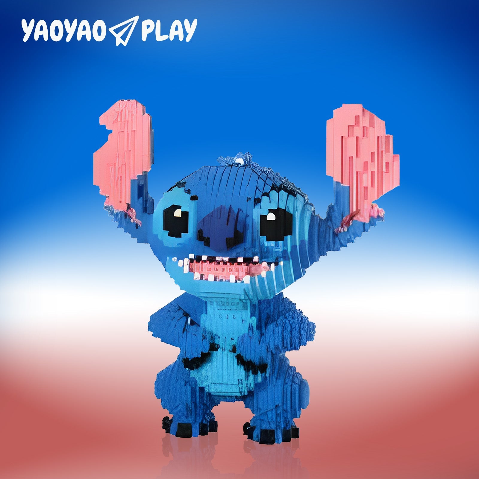 Blue Upright-ear Stitch Building Block Set