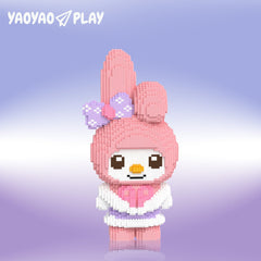 Pink Finger Bunny Building Block Set