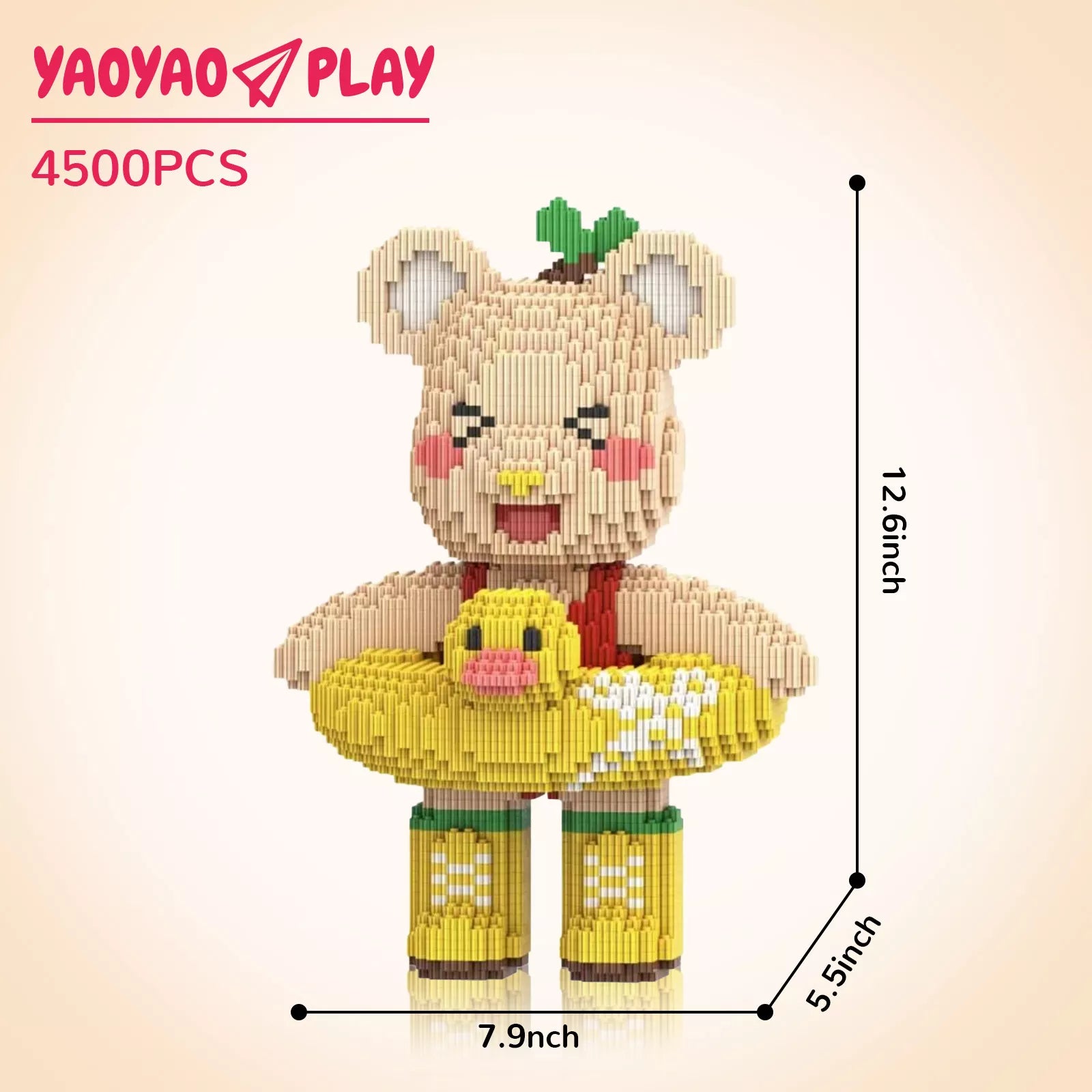 RedBook Medium Bear Plastic Building Blocks