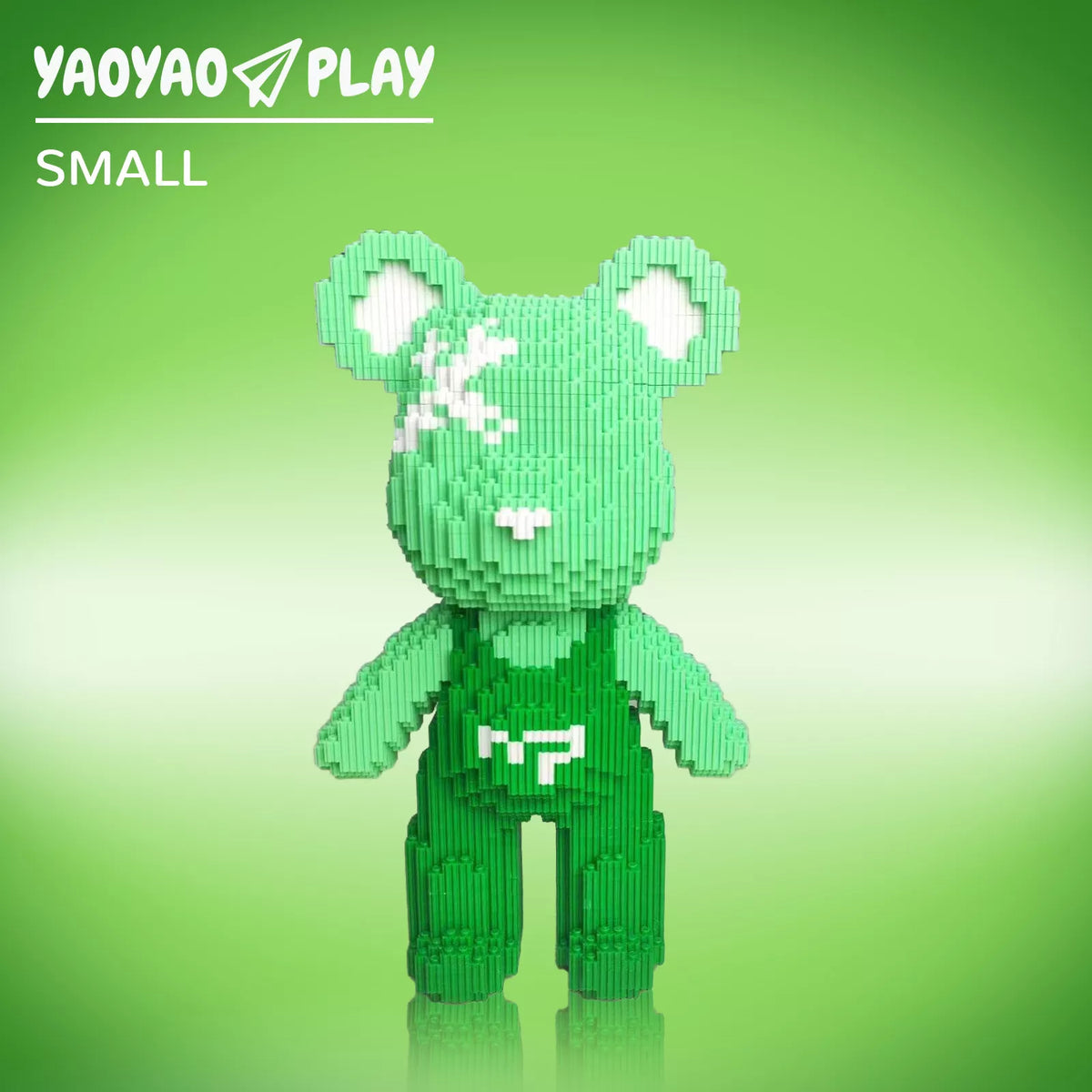 Green Suspender Bear Building Block Set