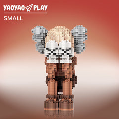 KAWS Cover Face Sitting Brown Building Block Set
